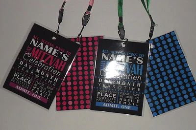 BONGO BADGES Personalised Birthday Party Word Art Pass Lanyard for Party Invite Girls Boys