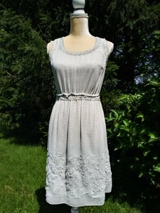 Studio M Blk. & Wh. Polka Dot Ruffles Sleeveless Lined Dress XS Sale Price $79  - Picture 1 of 9