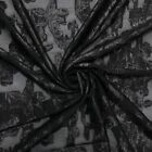 Black burnout Jacquard Lace Chiffon Fabric 58"