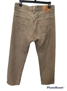 Levis Jeans Mens 34/32 501 XX Straight Leg Button Fly Tan Denim Work Jeans Read - Picture 1 of 12