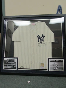 Don Larsen 1956 NY Yankees Signed & Framed Mitchell and Ness Jersey PSA M73716 - Picture 1 of 8