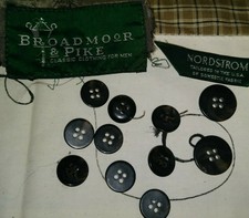 LOT 11 Replacement Button Set Blazer Sport Coat Broadmoor & Pike Brown 4 hole 