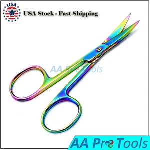 3.5" Facial Hair Scissors, Curved Beard Mustache Nose Hair Trimming Multi-Color - Picture 1 of 2