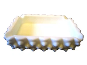CENICERO VINTAGE FENTON VIDRIO LECHE RECTANGULAR HOBNAIL MEDIADOS DE SIGLO MODERNO - Imagen 1 de 9