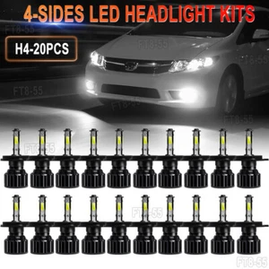 20pcs 4SIDES 20000LM H4 9003 LED Headlight Bulbs Kit WHITE Bright High Low Beam - Picture 1 of 11