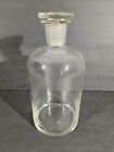 Vintage Glass Apothecary Bottle with Ground Glass Stopper Laboratory