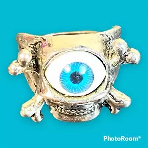 Metaphysical Open Third Eye Skull Psychic Divination Ring Blue Adjustable - Picture 1 of 7
