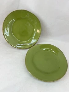 Pier 1 Elemental grün Steingut 2er Set Salatteller - Bild 1 von 7