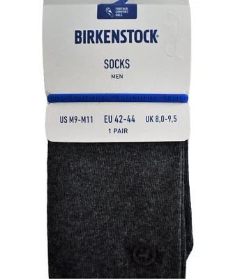 BIRKENSTOCK PLANTILLA COMODIDAD SUELA GRIS ALGODÓN ORGÁNICO Hombres Calcetines M9-M11 EU42-44 Foto 1 de 4