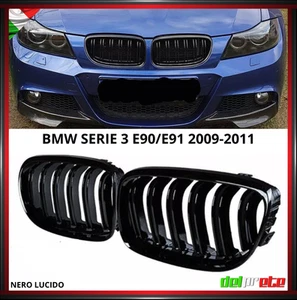SET GRIGLIA RENI BMW SERIE 3 E90 E91 (09-12) LCI RESTYLING CALANDRA MASCHERINA - Picture 1 of 11