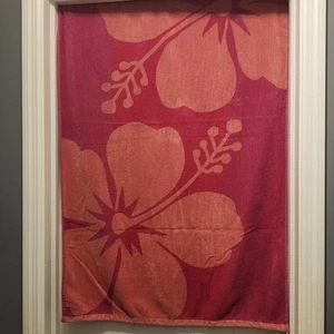 Vintage Strandtuch Hibiskus groß 55" x 30" strapazierfähig "Sommerzeit" Strand - Bild 1 von 3