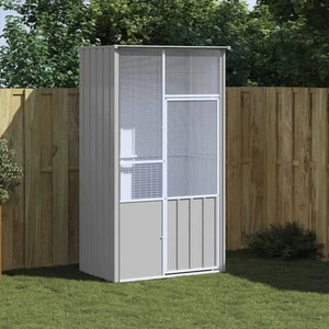 Voliere Grau 115x78x200 cm Verzinkter Stahl - Bild 1 von 6