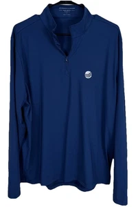 Holderness & Bourne The Bell Pullover Herren Large blau 1/4 Reißverschluss Performance Golf - Bild 1 von 9