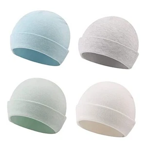 Spring Infant Hospital Beanie Newborn Baby Girls Cotton Hat Tolddler Boy Soft - Picture 1 of 6