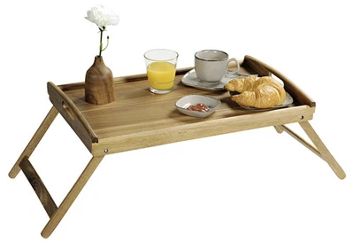 Serviertablett 55x35x24 mit Füßen Akazienholz - Bild 1 von 2