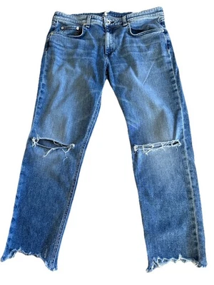 RAG & BONE Dre Low Rise Slim Boyfriend Mendocino Crop Denim Jeans Sz 30 34x26 - Image 1 of 4