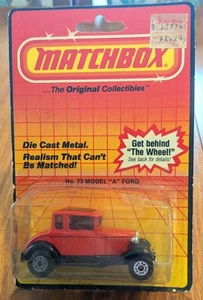 De colección Lesney Matchbox Superfast #73 Modelo A Ford en excelente tarjeta 1979 Macau - Imagen 1 de 3