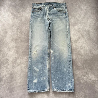 Vintage Levis 501 XX Jeans Mens 33x30 Light Wash Distressed Button Fly Blue - Image 1 of 4