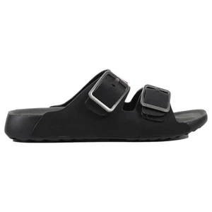 Hush Puppies Mens Black/ Grey Hoges Comfort Shoes Slide Sandals - Picture 1 of 7