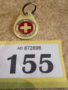 seltener Schlüsselanhänger weißes Kreuz Versicherung vor 1965 - Bild 1 von 2