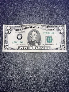 1985 Federal Reserve Note $5 Five Dollar (MISPRINT) - Picture 1 of 2