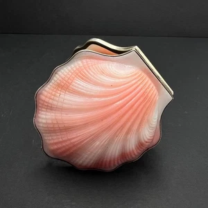 1965 Vintage vergoldete Silber 875 Shell Kompaktspiegel UdSSR Schminkbox gemarkt 94 gr - Bild 1 von 10