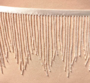 2 3/4 yards of Beautiful Crystal 4" beaded fringe, great for any project. #456 - Picture 1 of 2