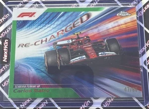 2024 Topps Chrome Formula 1 Re-Charged Carlos Sainz #RECH-4 Green Refractor /99 - Picture 1 of 3