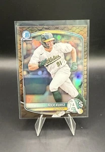 Bowman Chrome Prospects Nick Kurtz Reptilian Refractor Rookie 2025 #BCP-114 A’s - Imagen 1 de 2