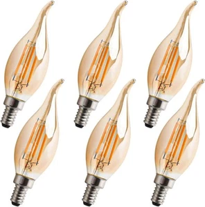 Seentech 6 Pack Dimmable Warm Amber CA10 C35 LED Candelabra Bulbs As Shown - Picture 1 of 7
