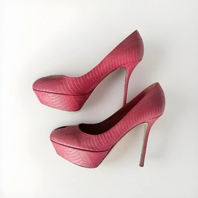 BOMBAS DE PLATAFORMA SERGIO ROSSI CACHET de cuero rosa punta abierta 8 originales $790 Foto 1 de 4