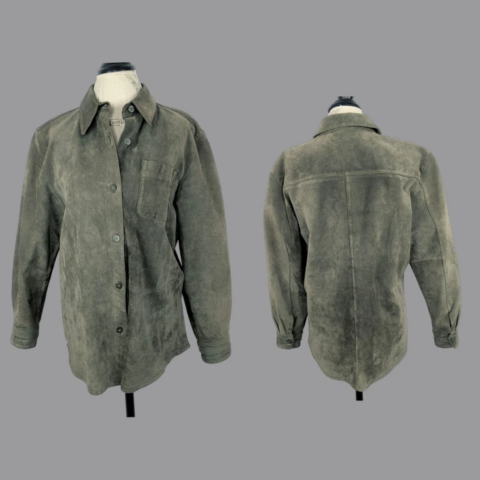 New Frontier Green Suede Jacket Medium Shacket - Image 1 of 4