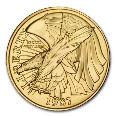 1987-W Gold $5 Commem Constitution BU (Capsule Only) - Image 1 of 2