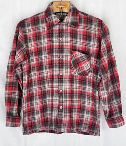 Vintage Pacific Woolens Red Plaid Flannel Lined Board Shirt Mens Medium - Picture 1 of 8