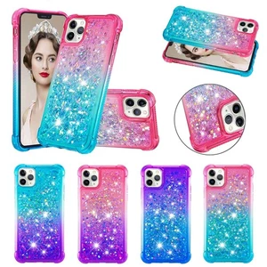For Motorola Phone Case Gradient Liquid Glitter Bling Quicksand Anti-Fall Cover - Picture 1 of 12