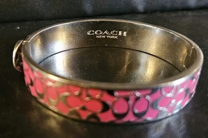 Coach Bangle, Pink, And Silver, Classic, Stamped,2.5in - Picture 1 of 3