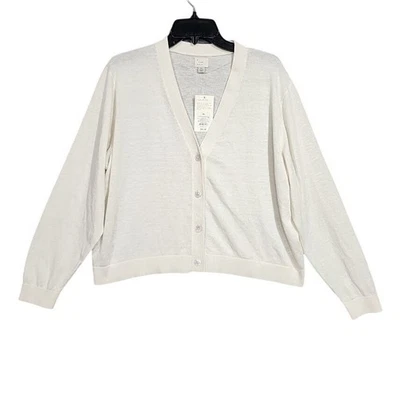 A. Nuevo Cárdigan Día Mezcla Lana Suave Ligero Fino Crema XL Foto 1 de 4