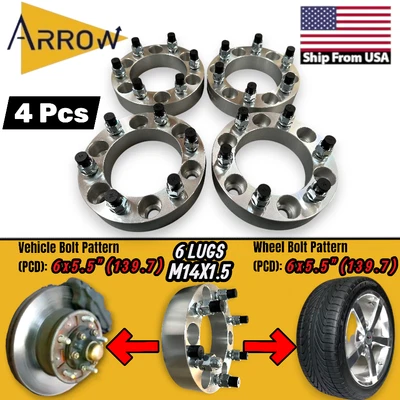 Espaçadores de 4 rodas 6x5,5" a 6x5,5" (1,5" de espessura) Ajuste: Tesla Cybertruck DUAL 2023-2026 - Imagem 1 de 4