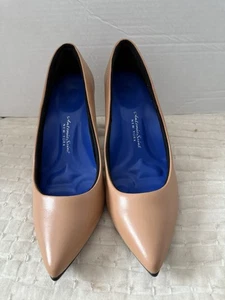 Antonia Saint NY Nude Leder Victoria High Heel Schuhe 3,5" gepolsterter Pumps NEU 8 - Bild 1 von 6