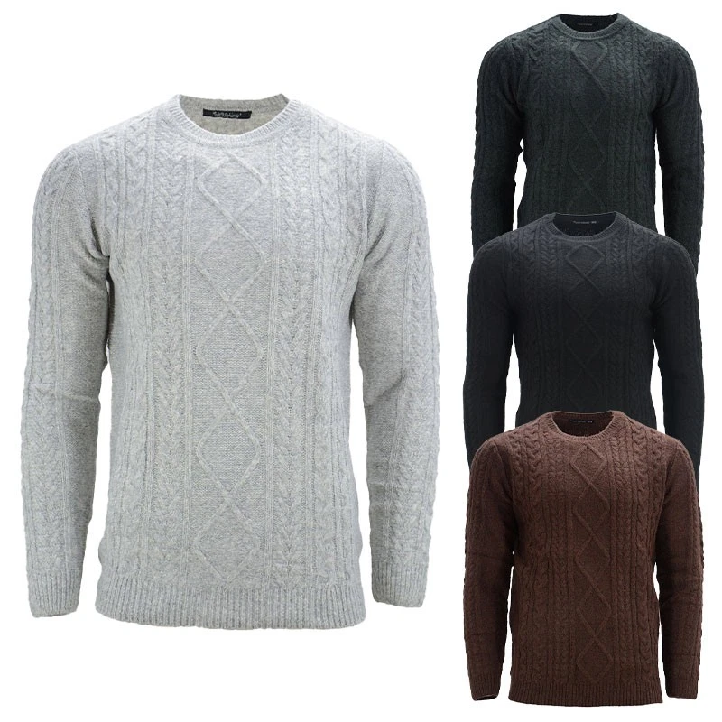 Ex ZARA Mens Jumpers Crew Neck Slim Fit Heavy Knitted Soft Winter Pullover Sweat - Image 1 of 4