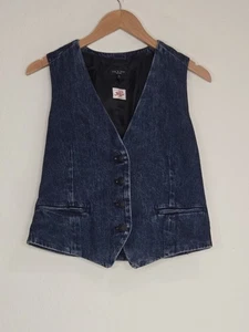 RAG & BONE Priya Denim Vest Kaihara Denim Japan Size 8 Womens - Picture 1 of 9