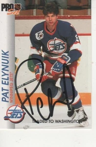 PAT ELYNUIK SIGNED 1992 PROSET #214 - WINNIPEG JETS - Picture 1 of 1