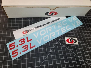 5.3L Vortec V8 Decals (2pk) Engine Hood Sticker Truck Accessories fits Silverado - Picture 1 of 15