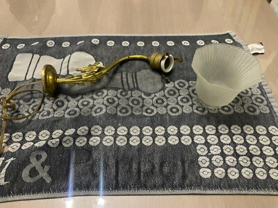 ANCIEN COL DE CYGNE LAMPE APPLIQUE MURALE - BRONZE - Photo 1/4