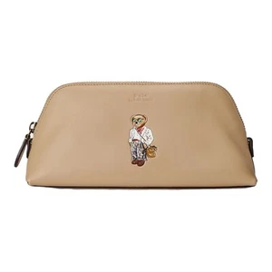 Polo Ralph Lauren Damen-Kosmetiktasche Bär – hellbraun – UVP 129 £ – neu mit Etikett - Bild 1 von 7