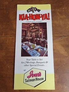 Ivan's Salmon House, Seattle Washington ¡Kla-How-Ya! Folleto de restaurante de 1970 - Imagen 1 de 3