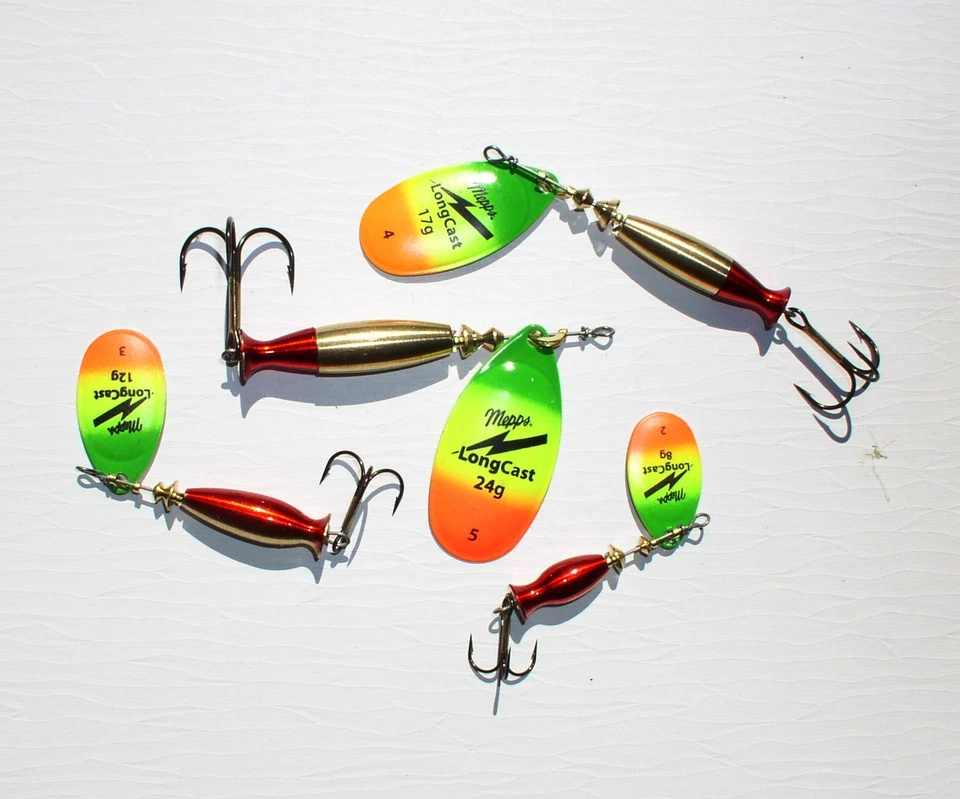 Mepps Spinner Aglia Longcast Firetiger, Größe 2. 3, 4, 5, Zander, Barsch, Hecht - Bild 1 von 1