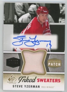 2014-15 SP GAME USED Steve Yzerman INKED SWEATERS PATCH AUTO /10 - Picture 1 of 2