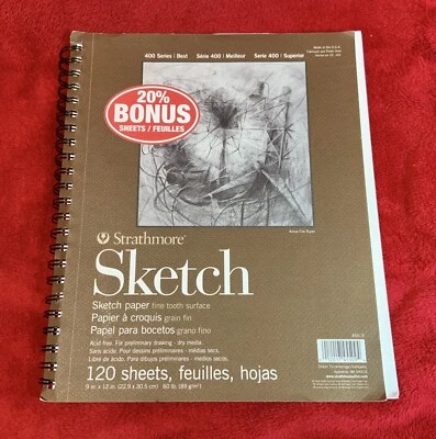 Strathmore 400 Series 9 x 12 Inch Sketch Pad - Pad of 100. Sketch Book 120 Sheet - Image 1 of 4