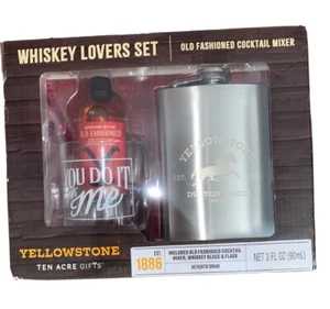 Conjunto de mezclador de cócteles de moda para amantes del whisky Yellowstone regalo de diez acres nuevo - Imagen 1 de 3